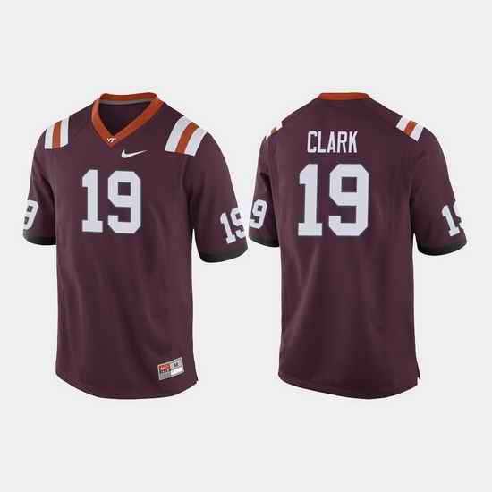 Men Virginia Tech Hokies Chuck Clark College Football Maroon Jersey